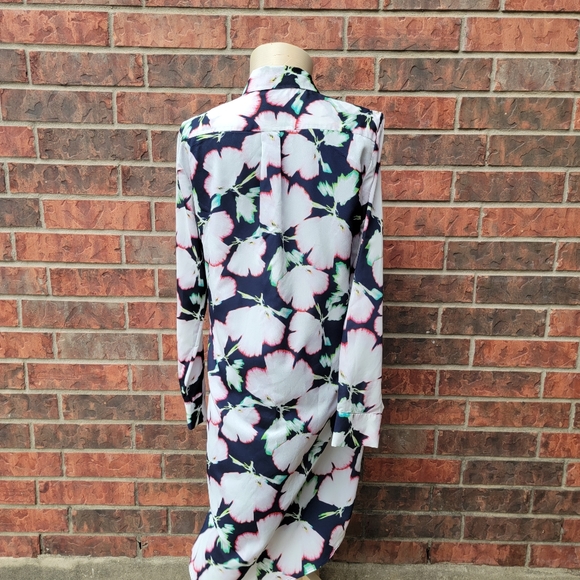 Banana Republic Floral Ruffle Button Shirt Dress Size Small - Picture 4 of 13